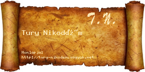 Tury Nikodém névjegykártya